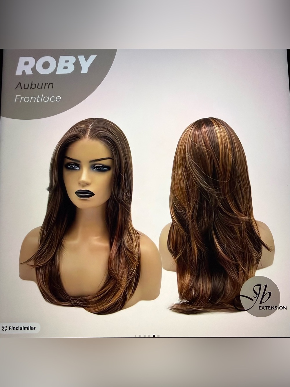 JBEXTENSION 22 Inches Medium Length Pre-Cut Frontlace Glueless Wig ROBY